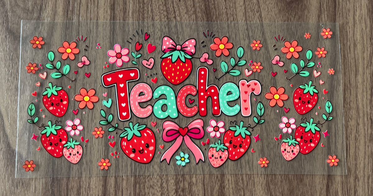 Strawberry Teacher Cup Wrap