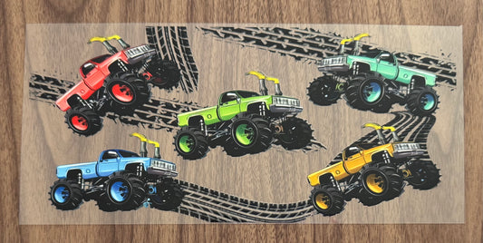 Colorful Monster Trucks Cup Wrap