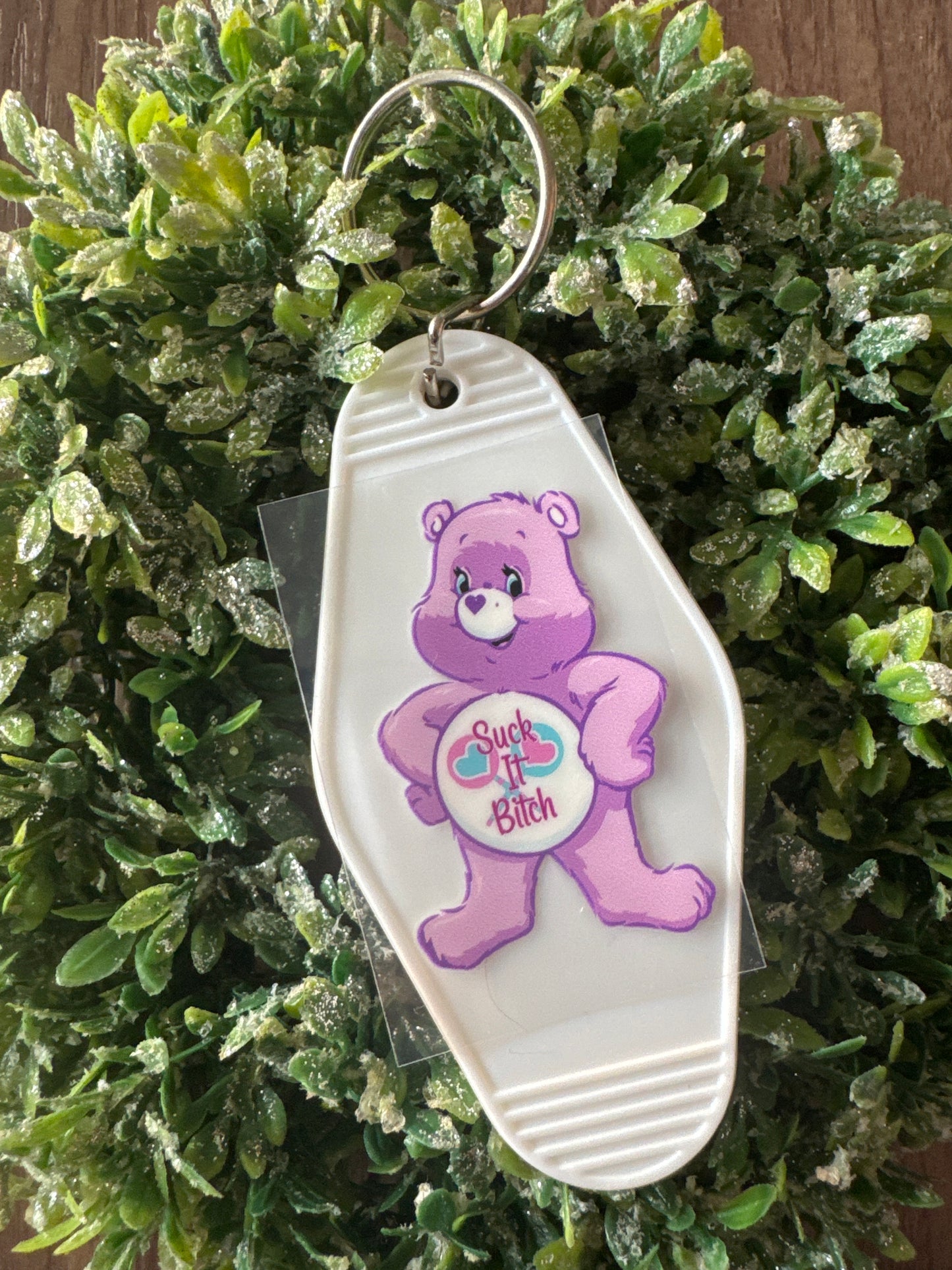 Light Purple Swear Bear Keychain Decal