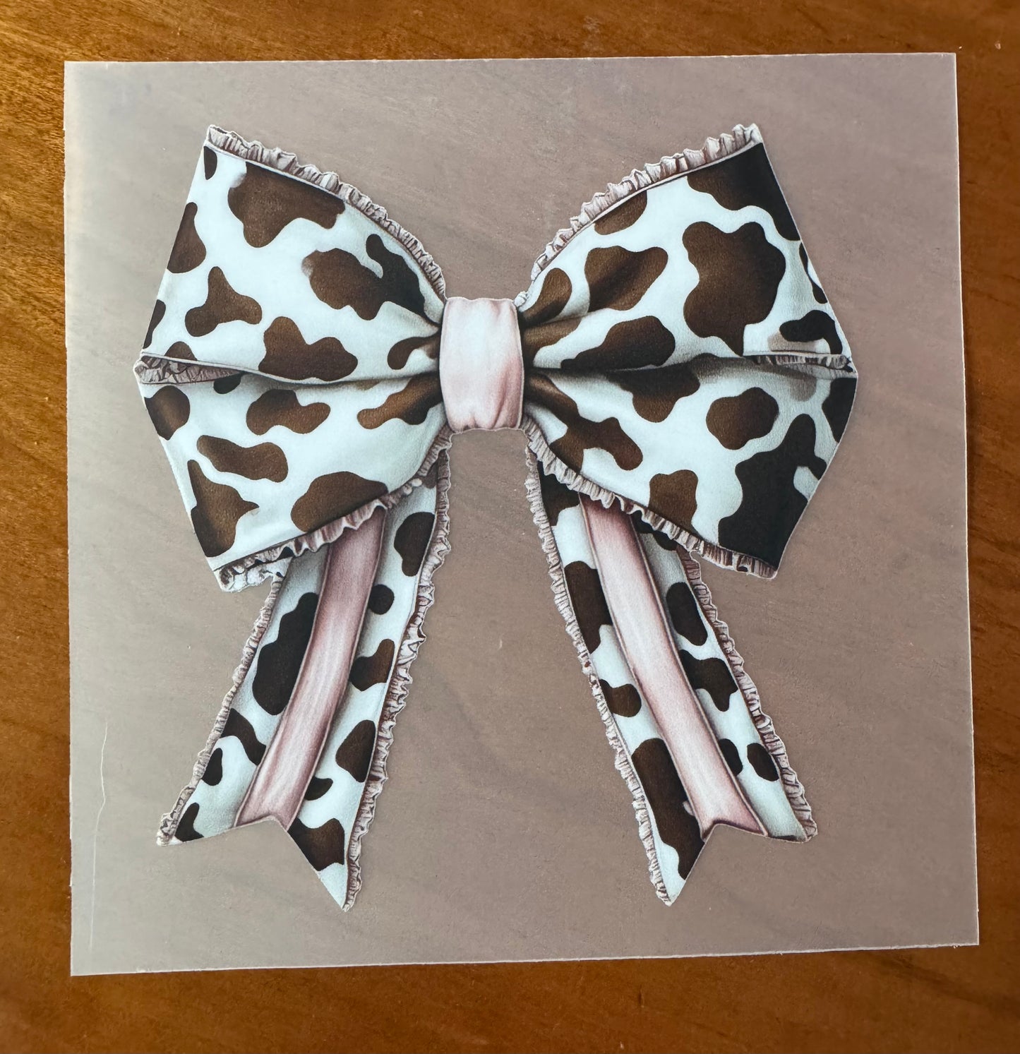 Cow Print Bow Transfer