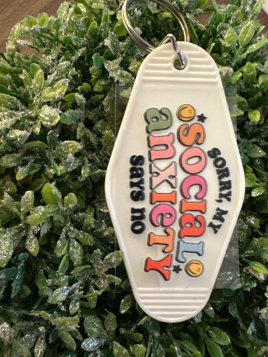 Social Anxiety Keychain Decal