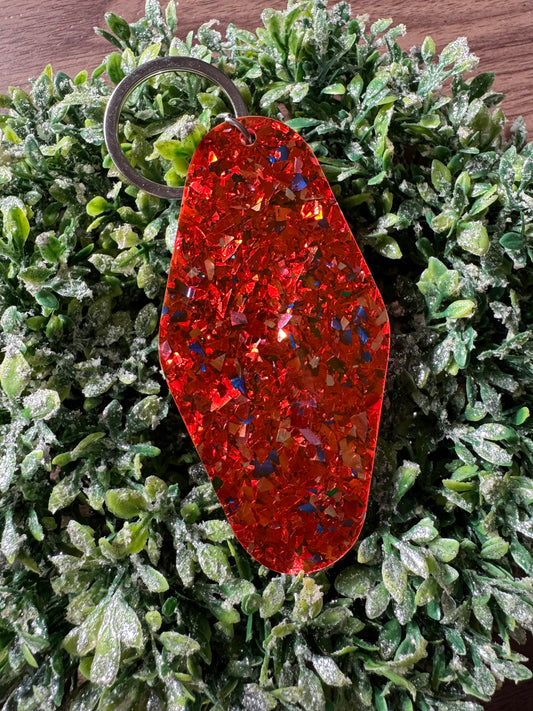 Red Seaglass Sparkle Motel Keychain