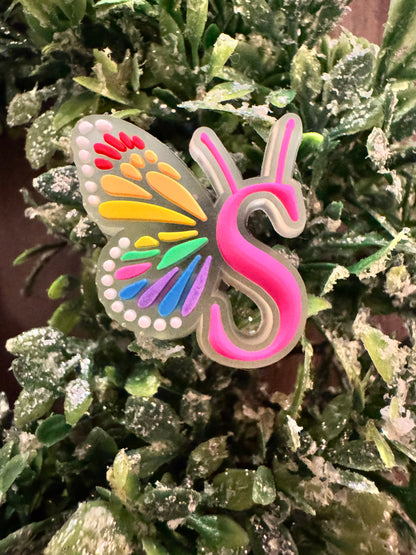 Butterfly Initial Shoe Charms