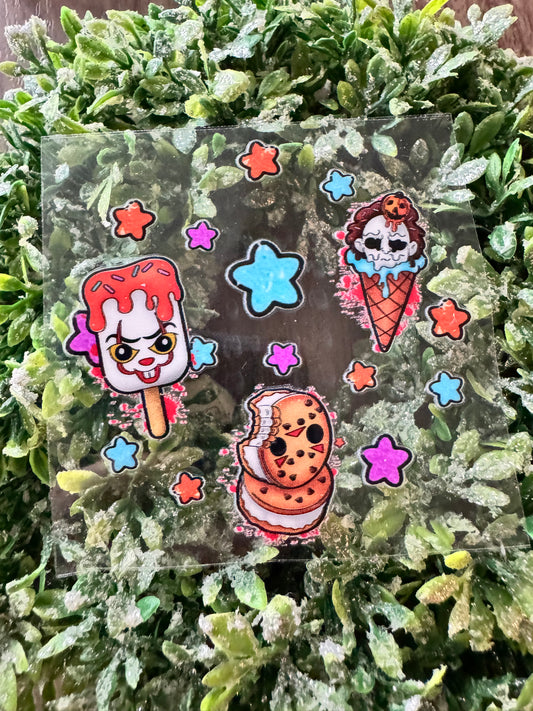 Horror Ice Cream Circle Decal