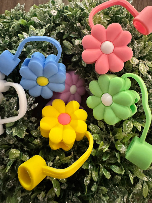 Colorful Daisy Straw Topper