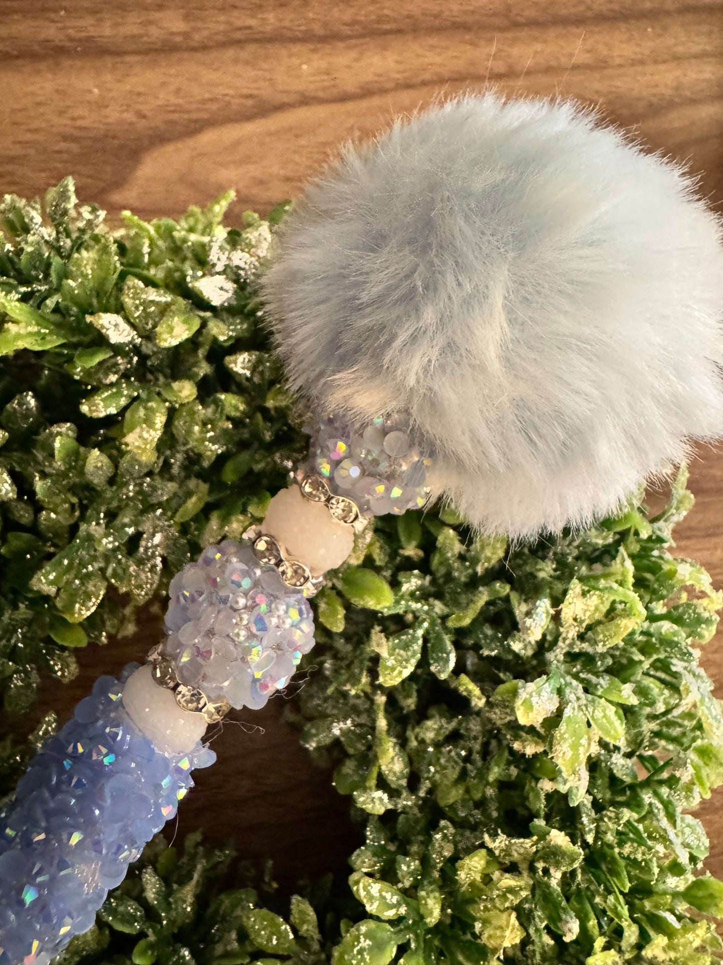 Pastel Blue Fluffy Pom Pen