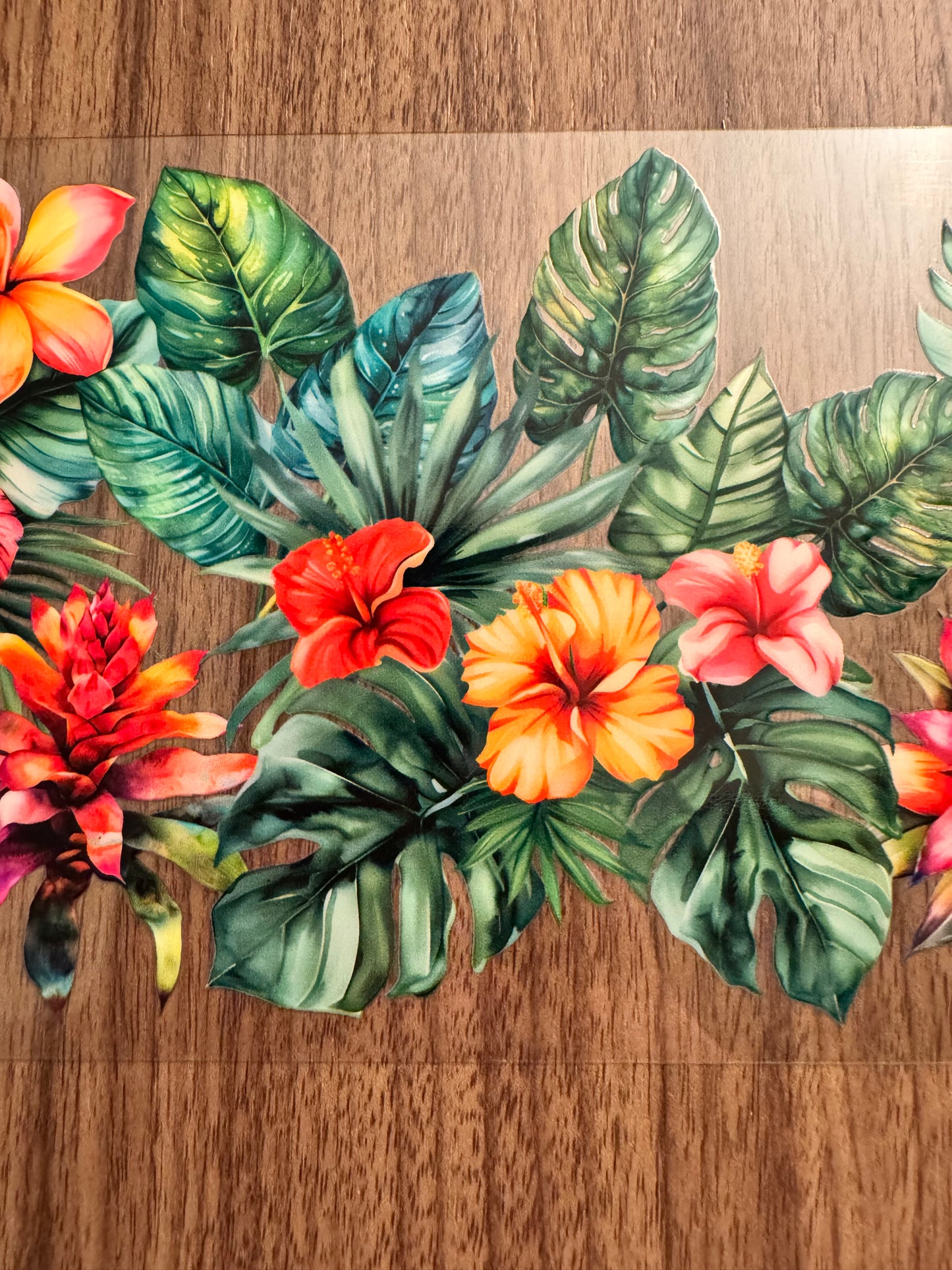 Flowery Palm Leaves Cup Wrap