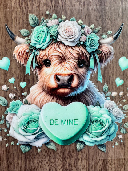 Teal Heart Cow Cup Wrap