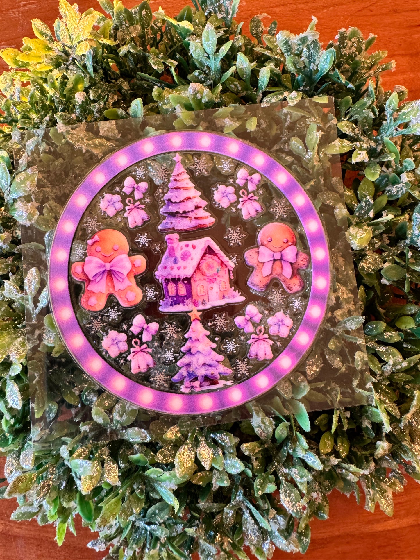 Purple Gingerbread Circle Decal