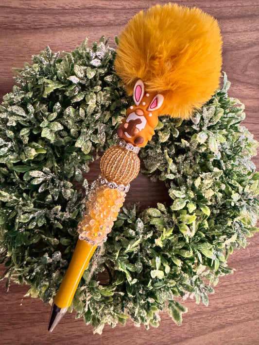 Chocolate Bunny Gnome Pom Pen