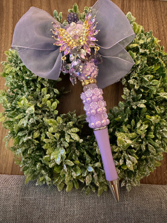 Purple Butterfly Bow Pen