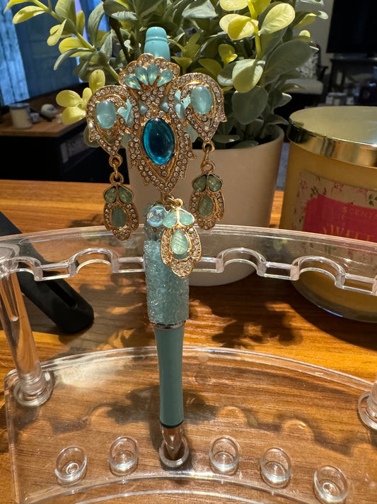 Teal & Gold Jewel Pen