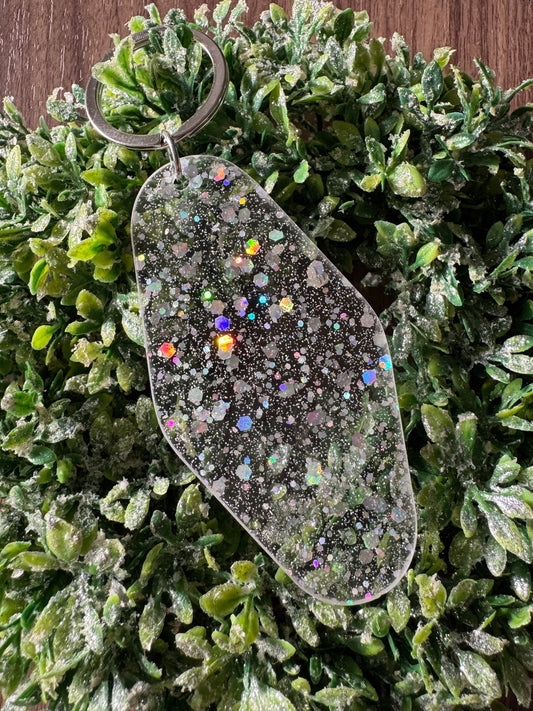 Holographic Sparkle Motel Keychain