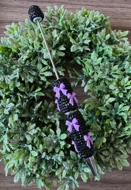 Black/Purple Bow Fancy Pen