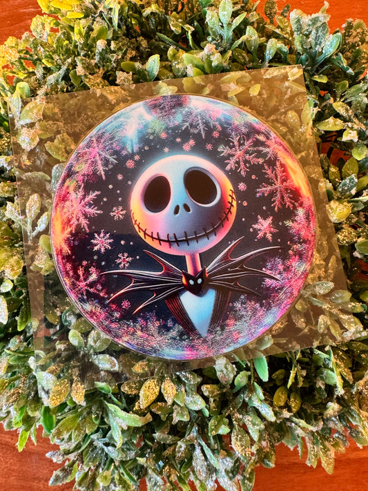 Snowing Skeleton Circle Decal