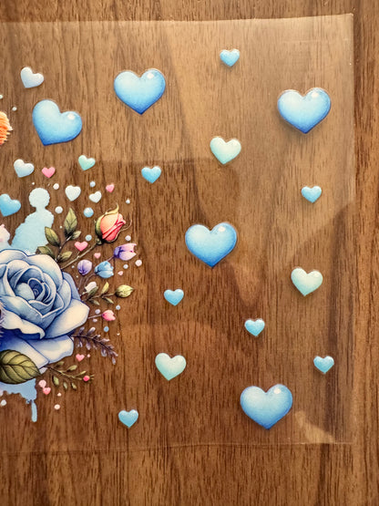 Blue Heart Cow Cup Wrap