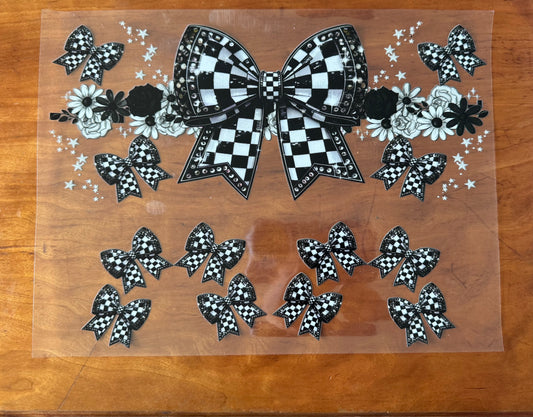 Checkered Bow Cup Wrap