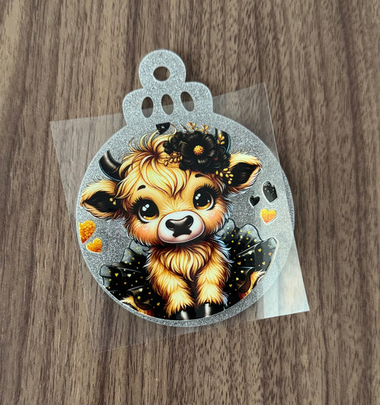 Black Tutu Cow Circle Decal