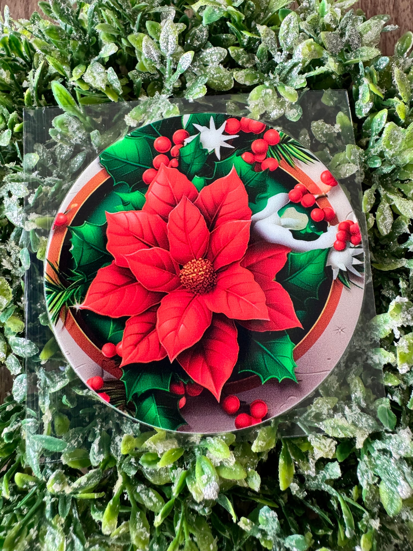 Holiday Holly Circle Decal