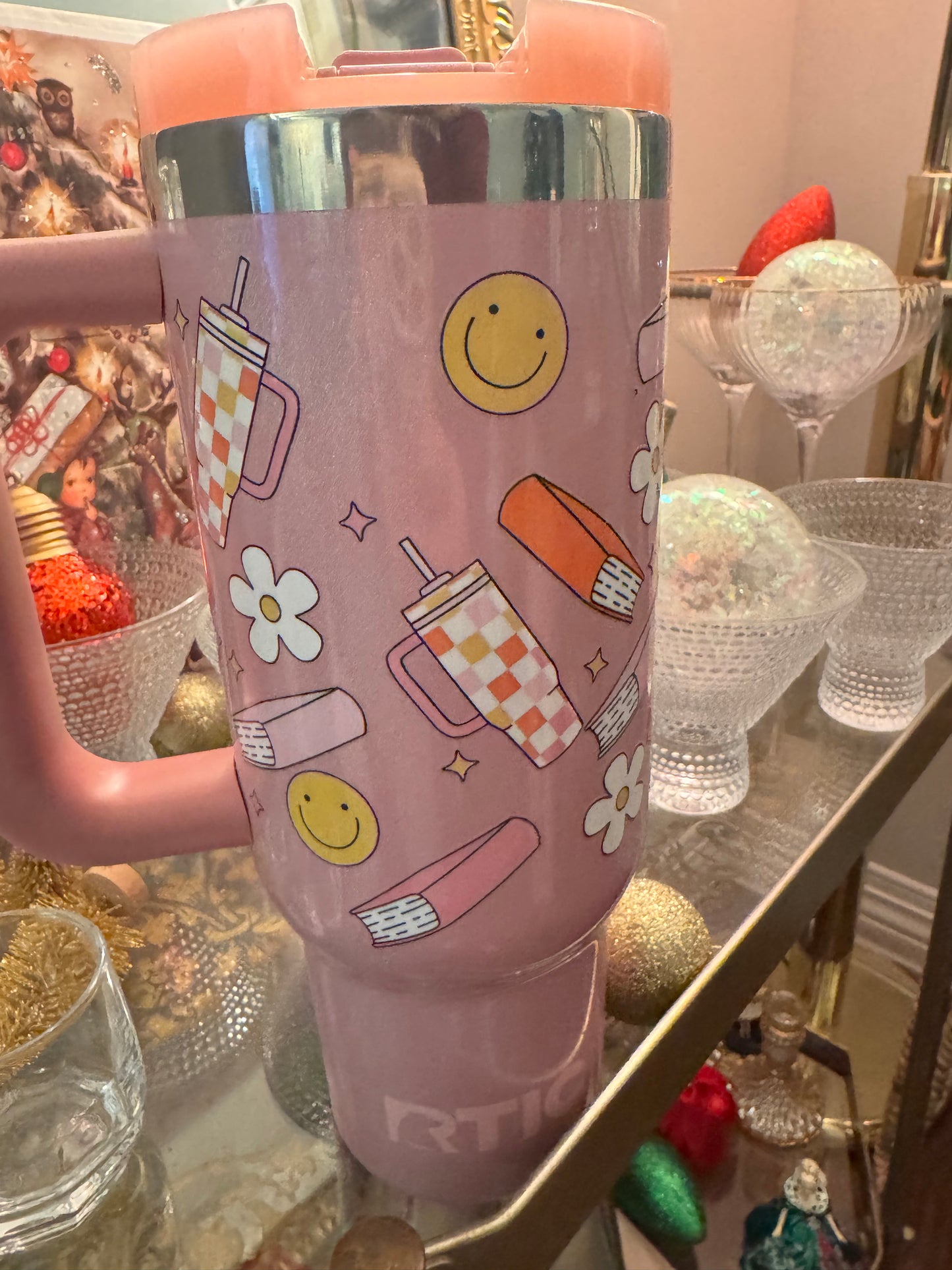 Pink Groovy Teacher Tumbler