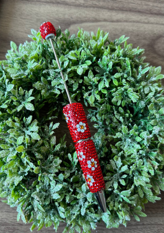 Red Flowery Fancy Pen