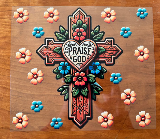 Praise God Cross Cup Wrap