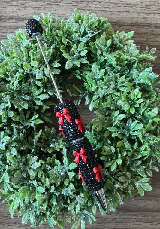 Black/Red Bow Fancy Pen