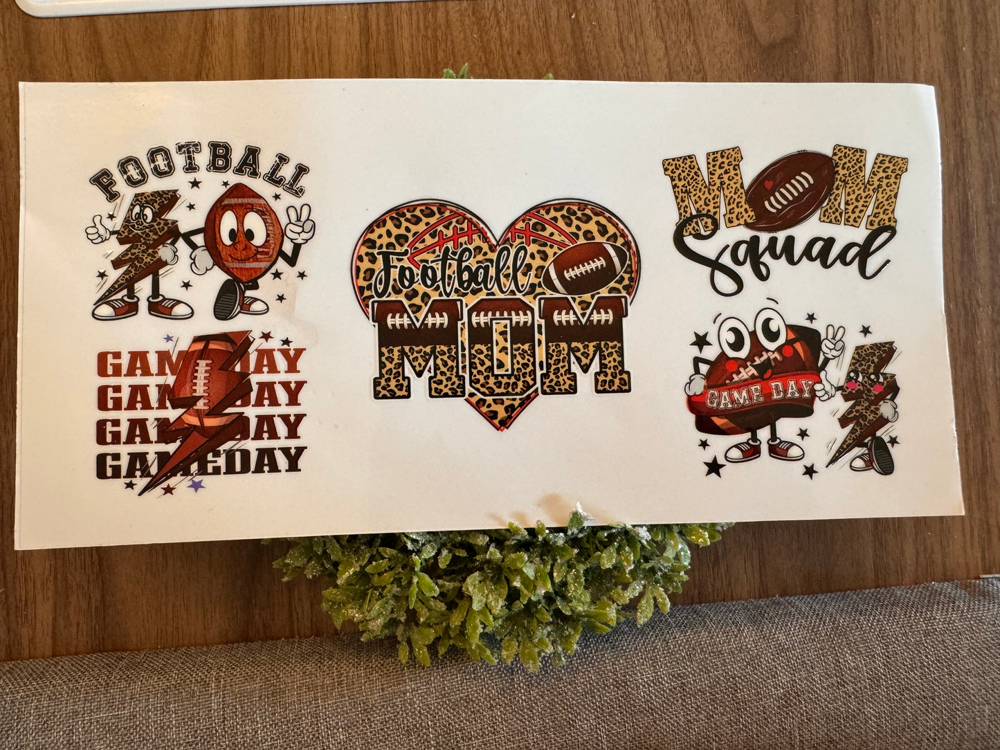 Leopard Heart Football Mom Cup Wrap