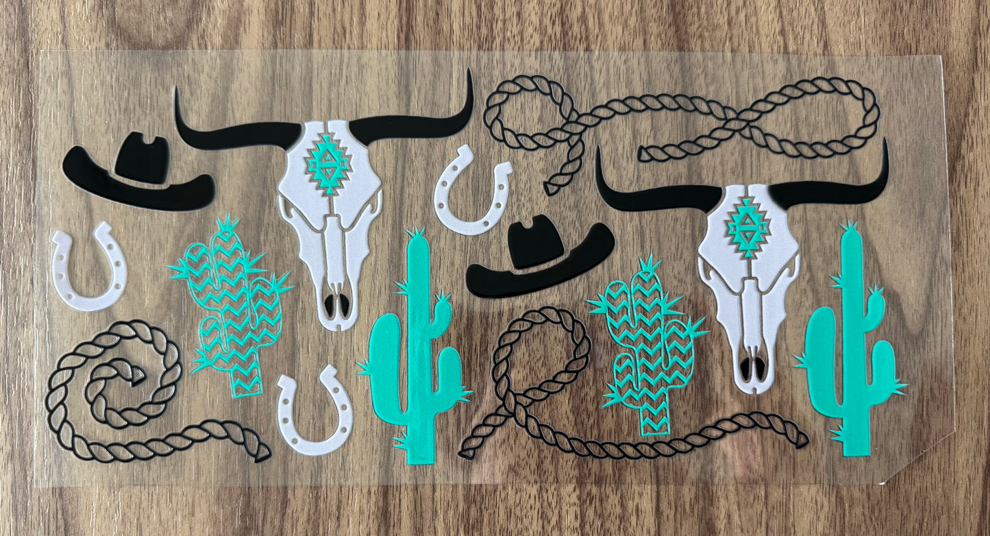 Turquoise Western Cup Wrap