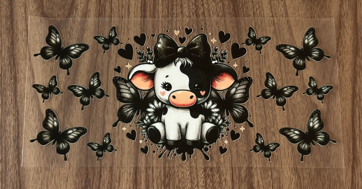 Cute Black Cow Cup Wrap