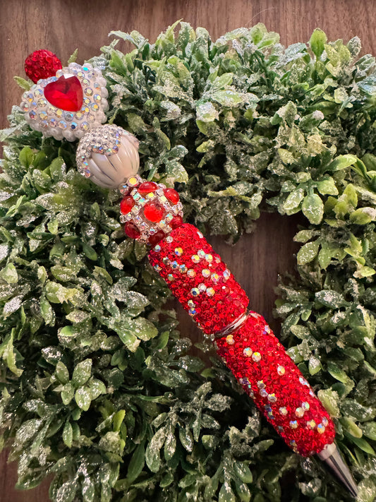 Red Crystal Heart Fancy Pen