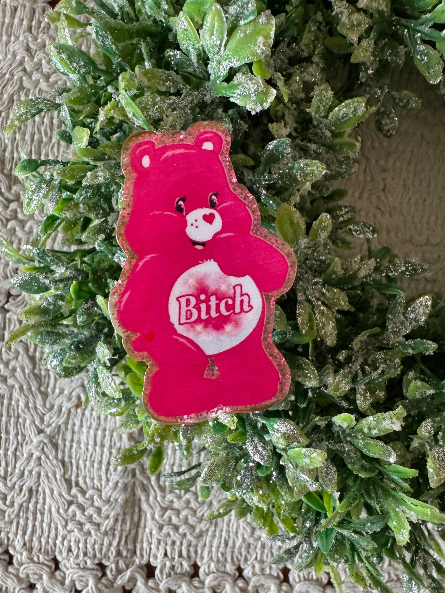 Hot Pink Swear Bear Magnet
