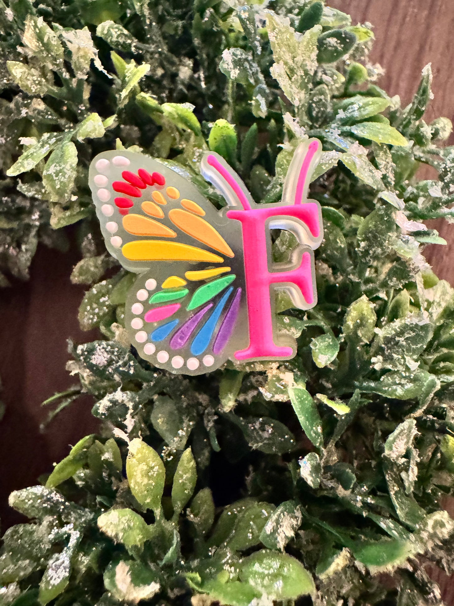 Butterfly Initial Shoe Charms