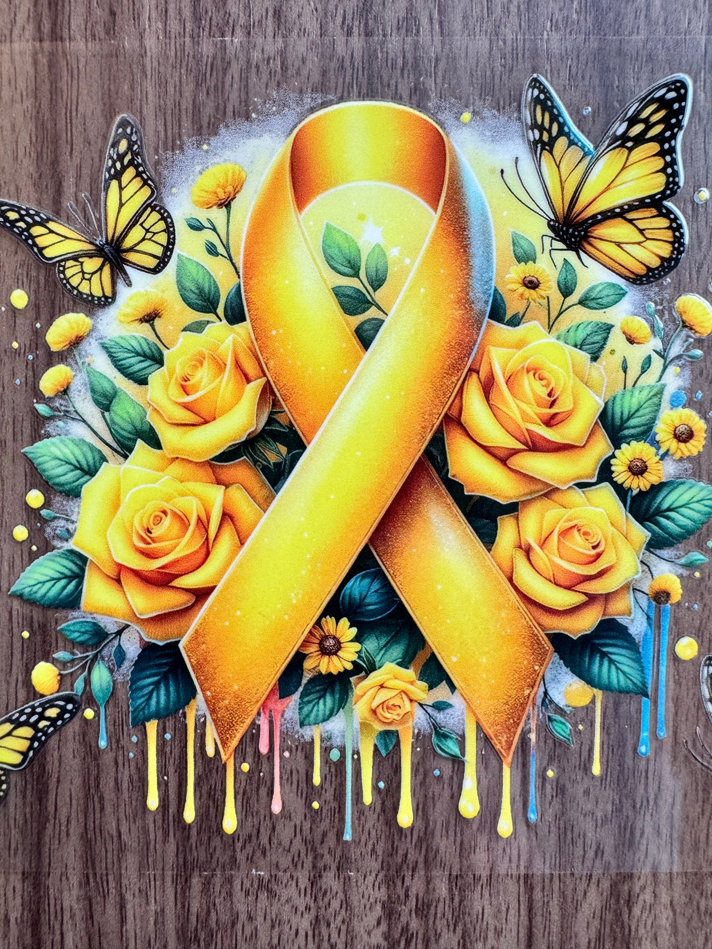Yellow Awareness Ribbon Cup Wrap