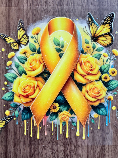 Yellow Awareness Ribbon Cup Wrap