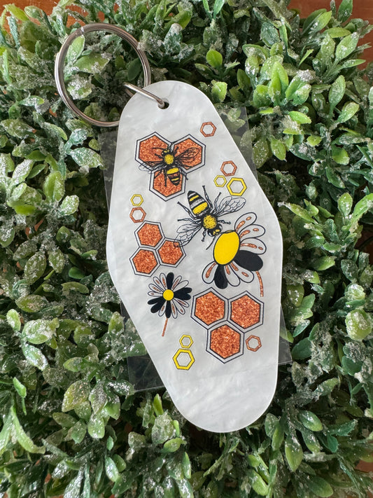 Sparkly Bees Keychain Decal