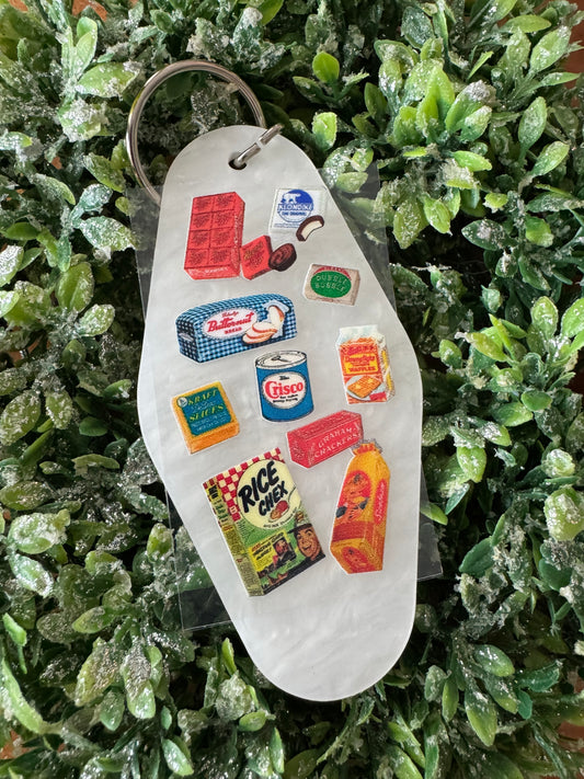 Vintage Groceries Keychain Decal