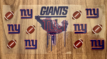 New York Football Paint Drip Cup Wrap
