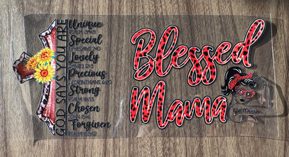 Blessed Mama & Cross Decal Sheet