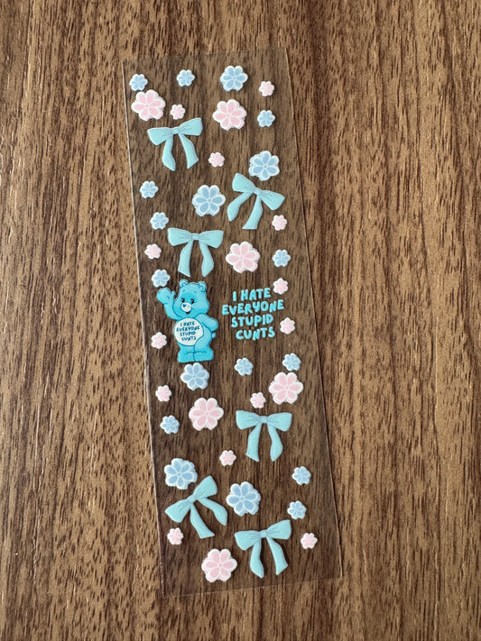 Teal Swear Bear Bows Pen Wrap