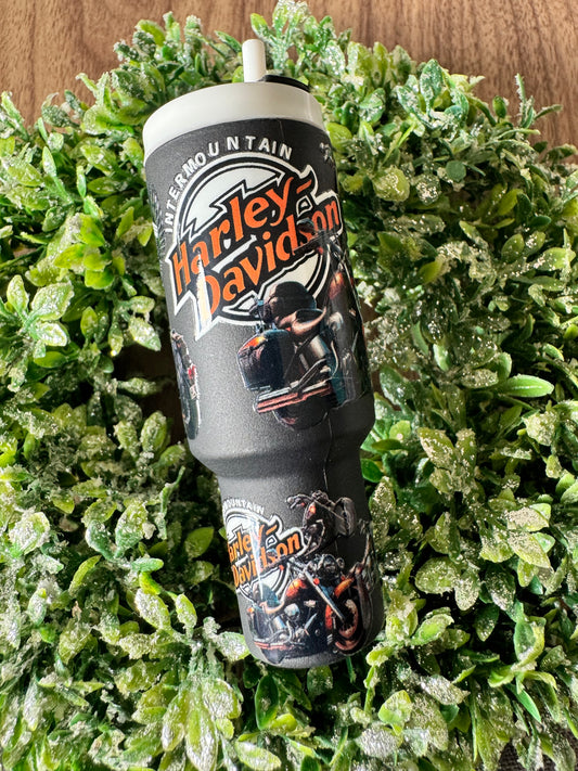 Orange Motorcycle Mini Tumbler Keychain