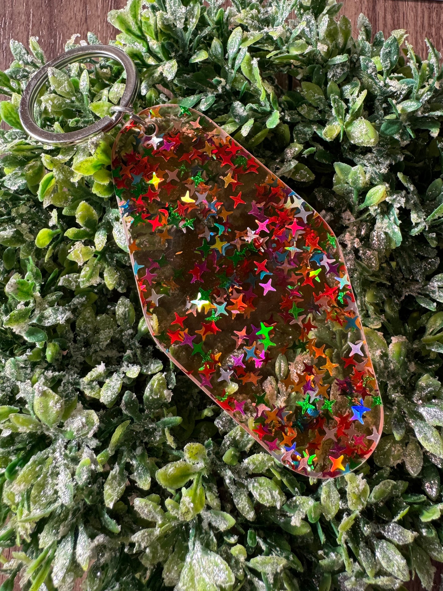 Colorful Stars Motel Keychain