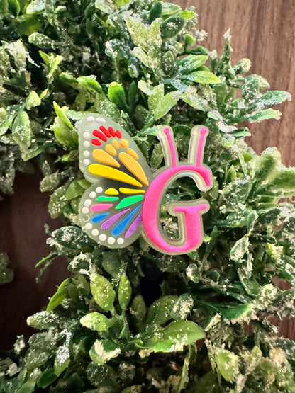 Butterfly Initial Shoe Charms