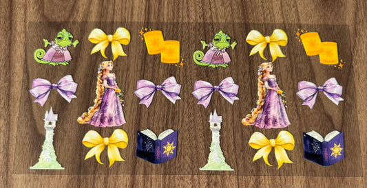 Long Haired Princess & Bows Cup Wrap