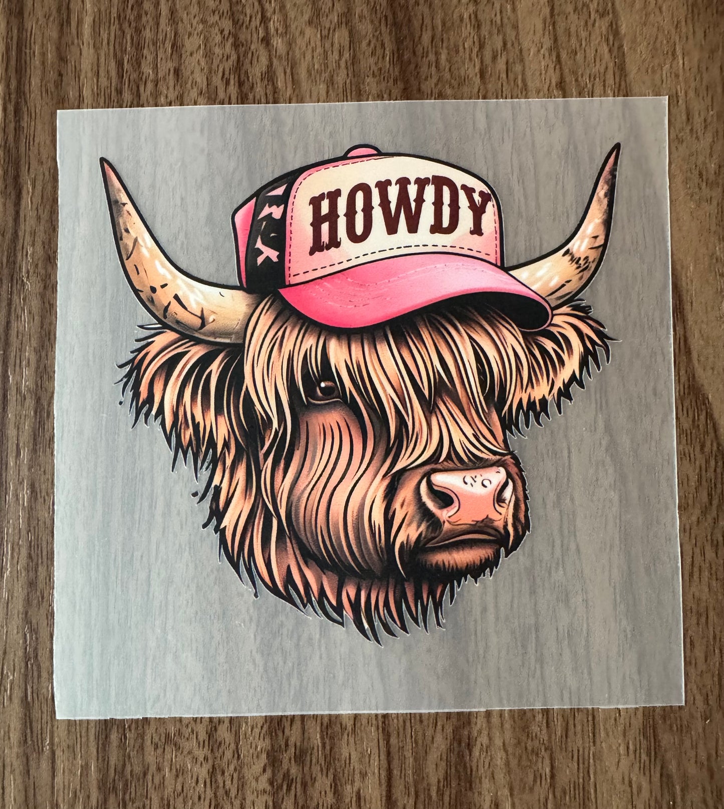 Howdy Highland Cow Transfer