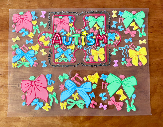 Autism Bows Cup Wrap