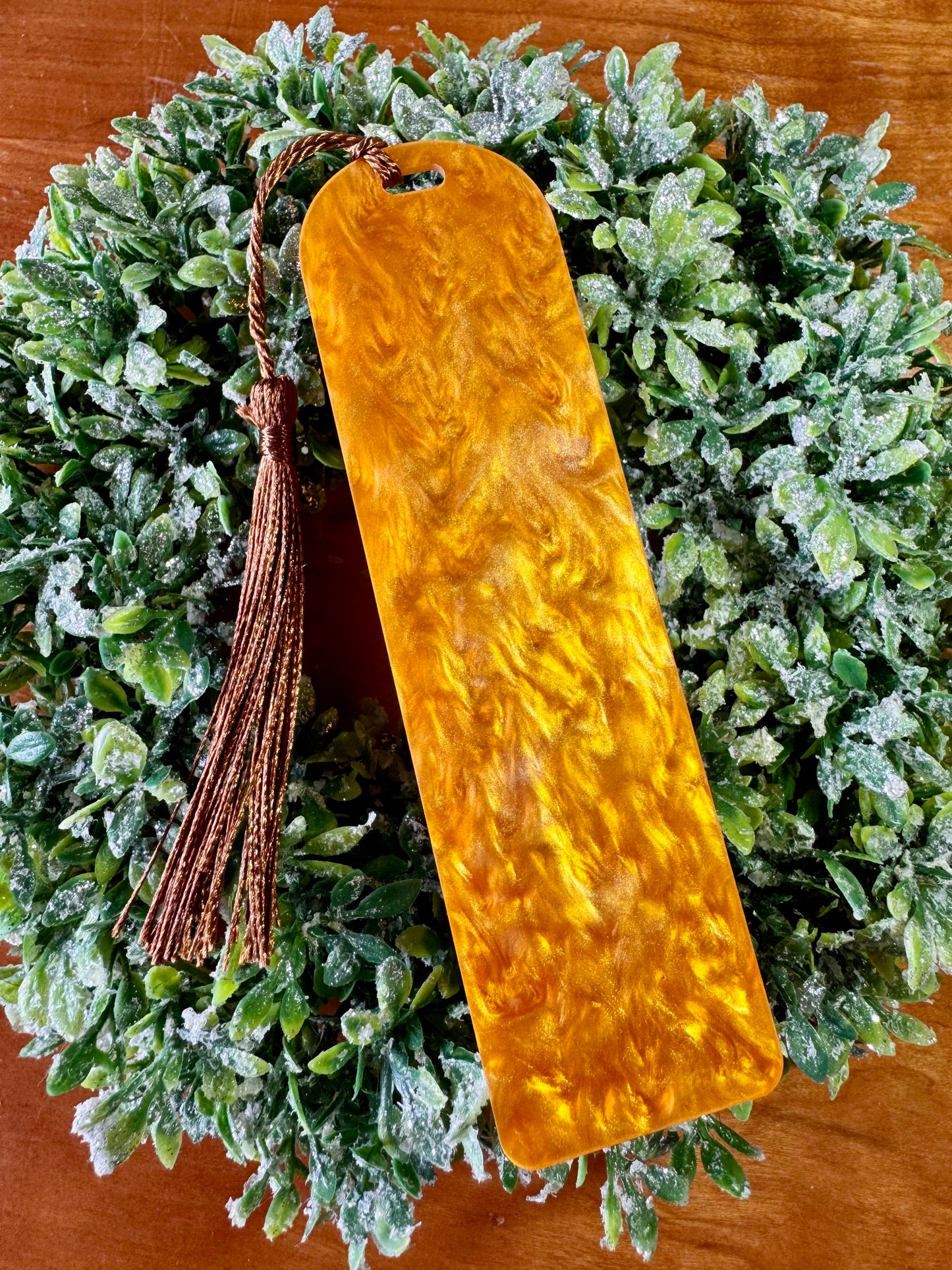 Orange Marble Bookmark