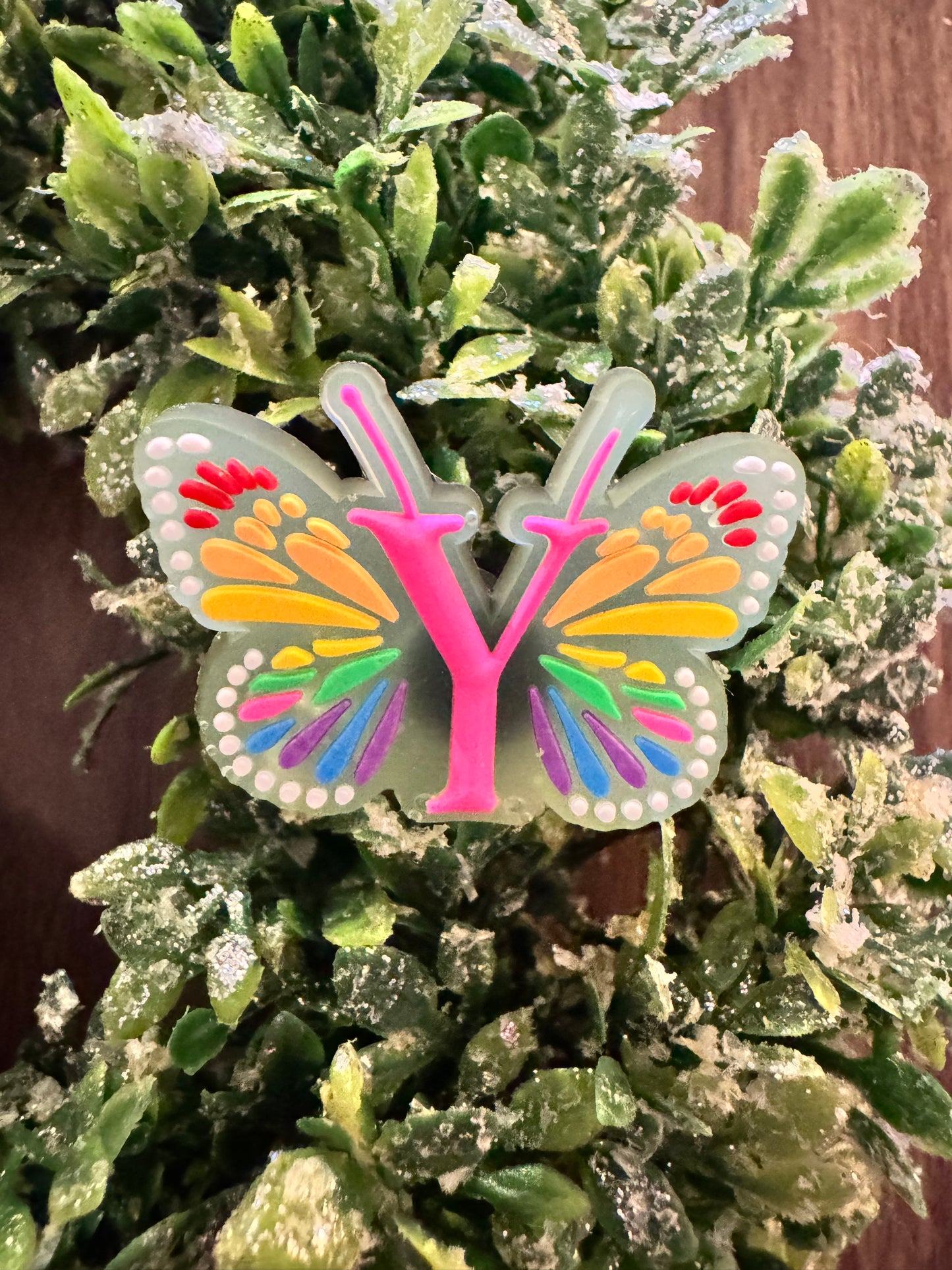 Butterfly Initial Shoe Charms