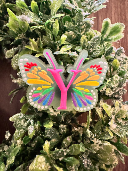 Butterfly Initial Shoe Charms