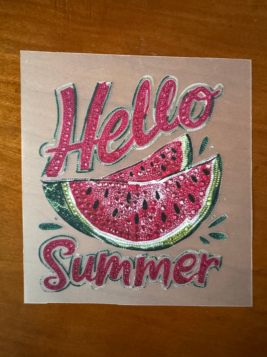 Hello Summer Watermelon Transfer